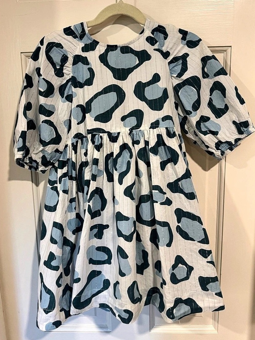 Pink Chicken Danielle Dress Animal Print Cotton Dress - Size 6Y